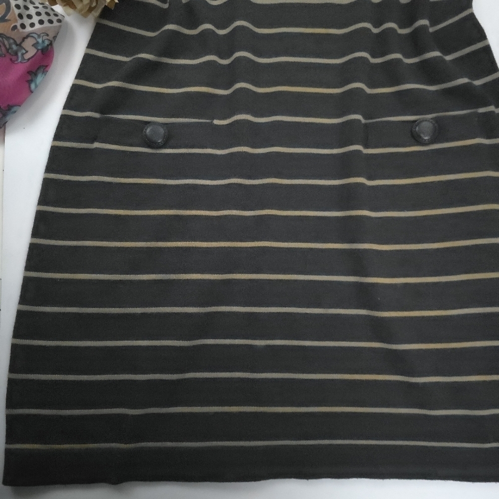 Jessica Howard Black and Gold Striped Dress Size M - Picture 5 of 6